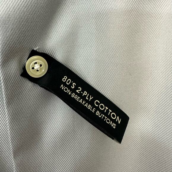 Pronto Uomo Dress Shirt Mens 22 34/35 Non Iron Button Up Solid Gray Career Work - Picture 7 of 8